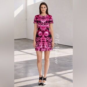 NWT Michael Kors Kew Gardens Floral Sheath Dress Pink Size 10 MSRP $195
